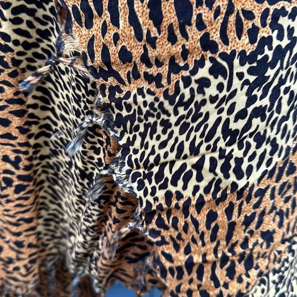 🤎🖤🤎Leopard cheetah animal print scarf wrap shawl rayon brown black